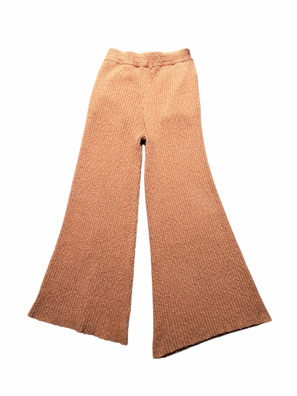 Free People Beach Ribbed Knit Wide Leg Pants Size XS Melon